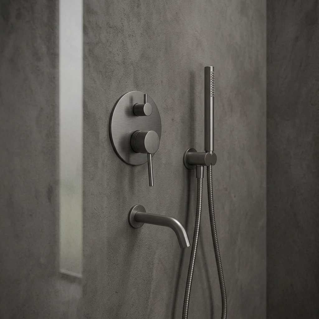 Colonne de douche encastrable ronde - Gris graphite