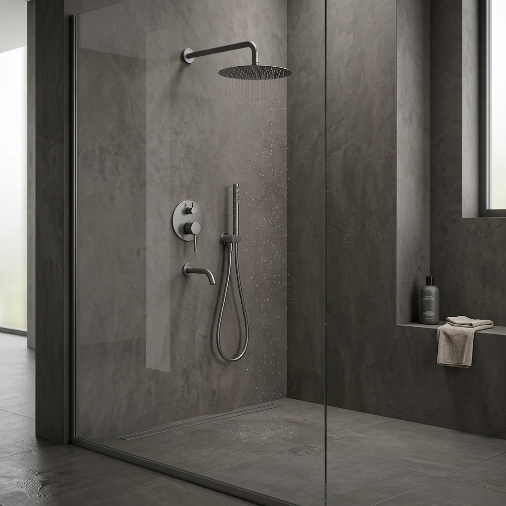 Colonne de douche encastrable ronde - Gris graphite