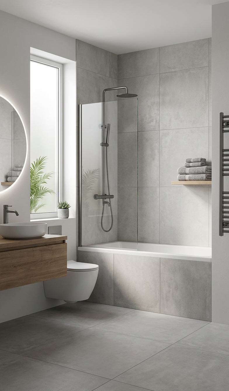 Colonne de douche thermostatique grise graphite pour baignoire