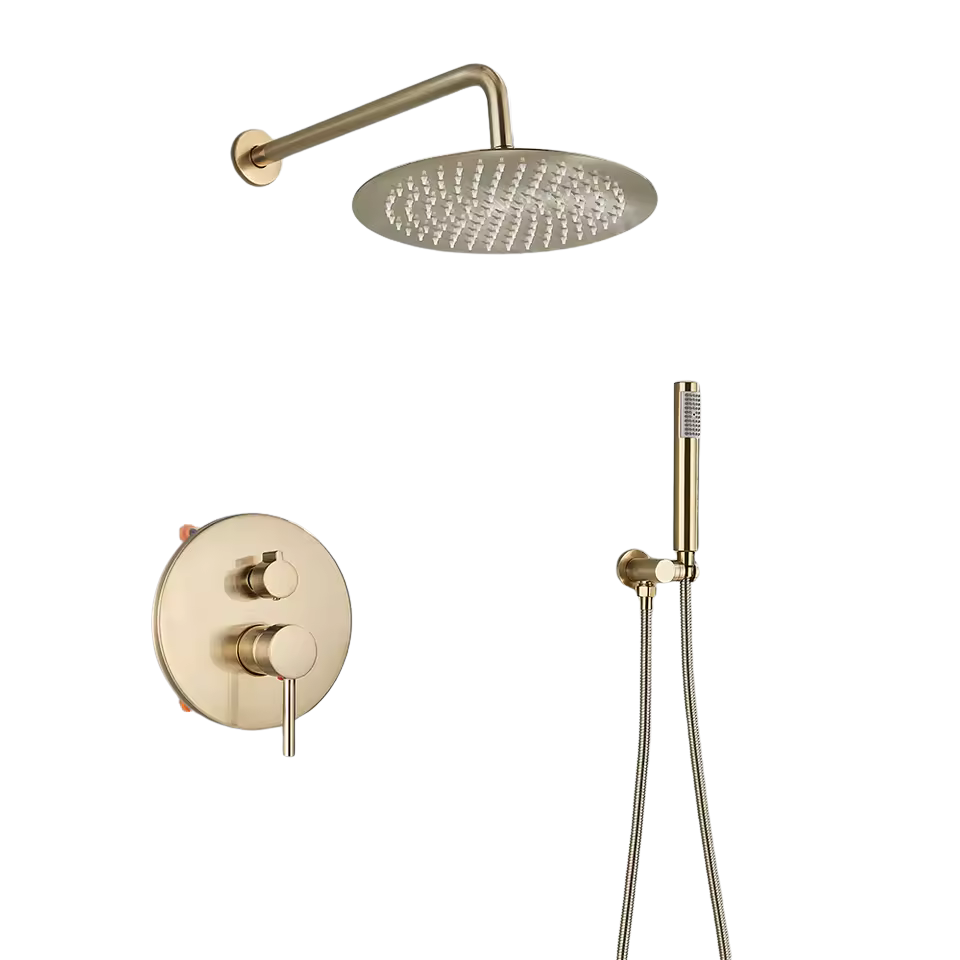 Colonne de douche encastrable doree - Acier inoxydable