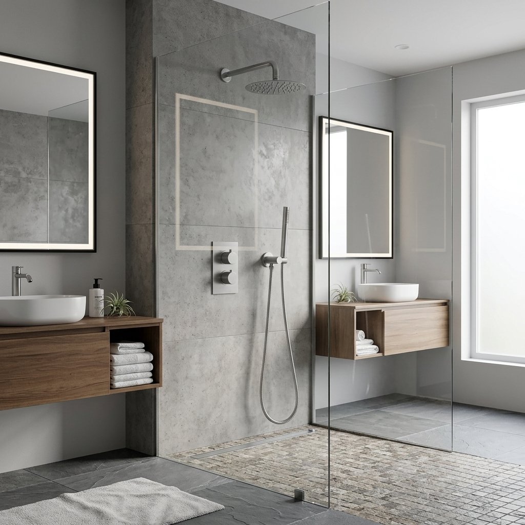Colonne de douche encastrable chromée - mitigeur double commande