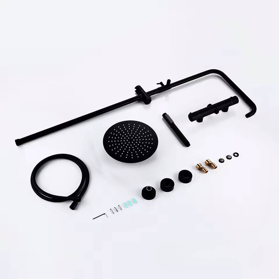 Colonne de douche thermostatique noire mat