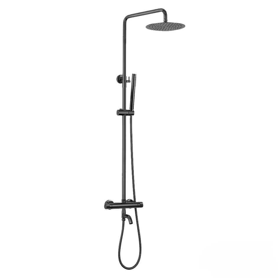 Colonne de douche thermostatique grise graphite pour baignoire
