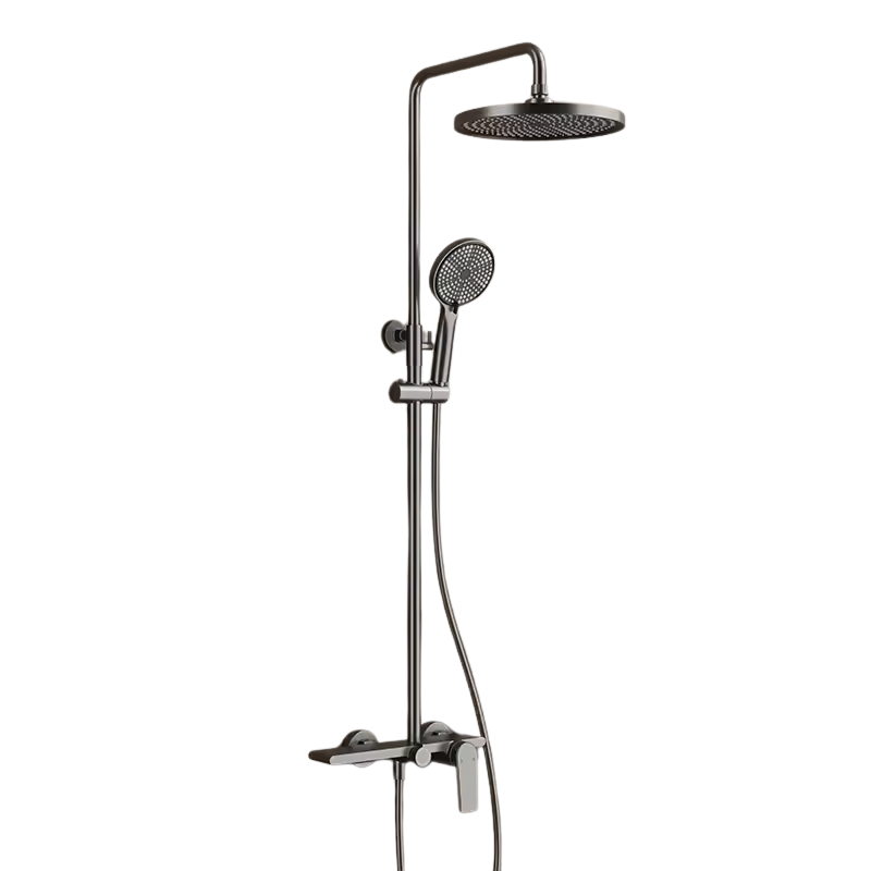 Colonne de douche avec tablette grise