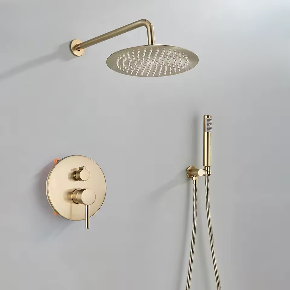 Colonne de douche encastrable doree - Acier inoxydable