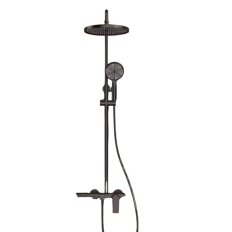 Colonne de douche avec tablette noire