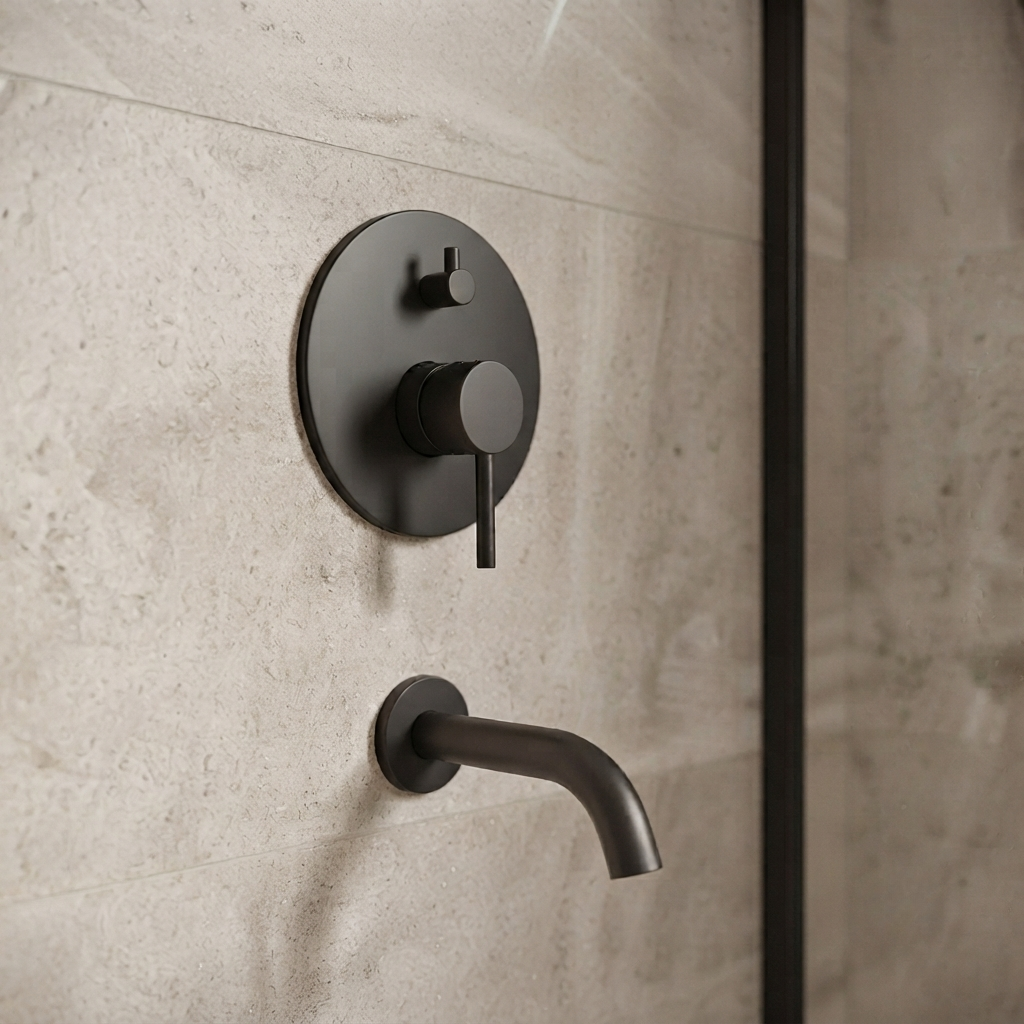 Colonne de douche encastrable noire mat