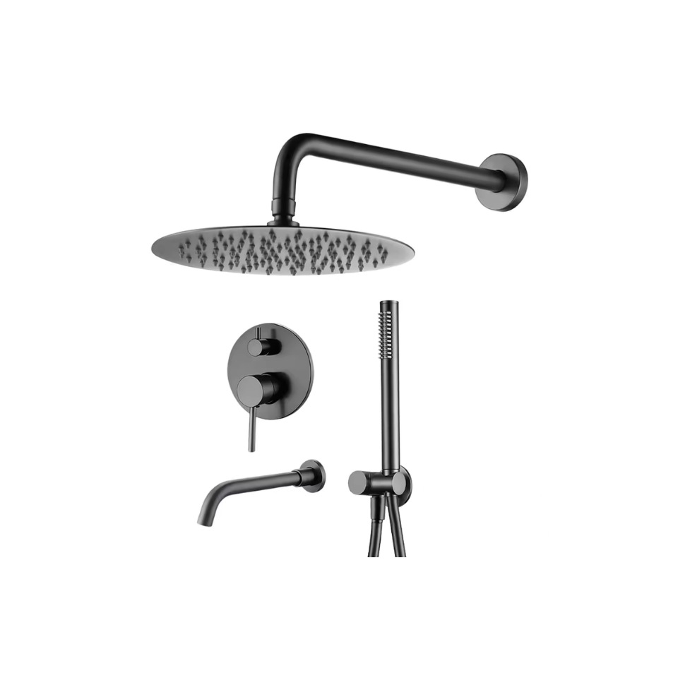 Colonne de douche encastrable ronde - Gris graphite