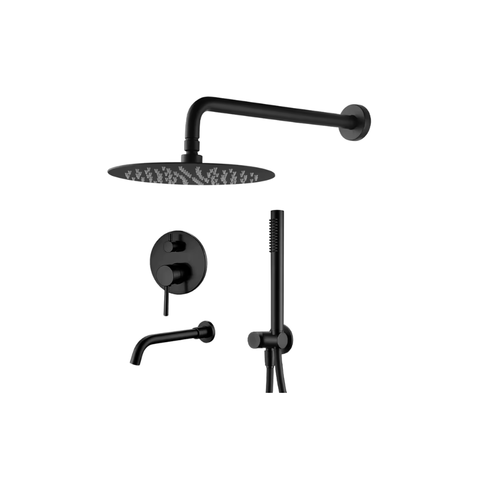 Colonne de douche encastrable noire mat