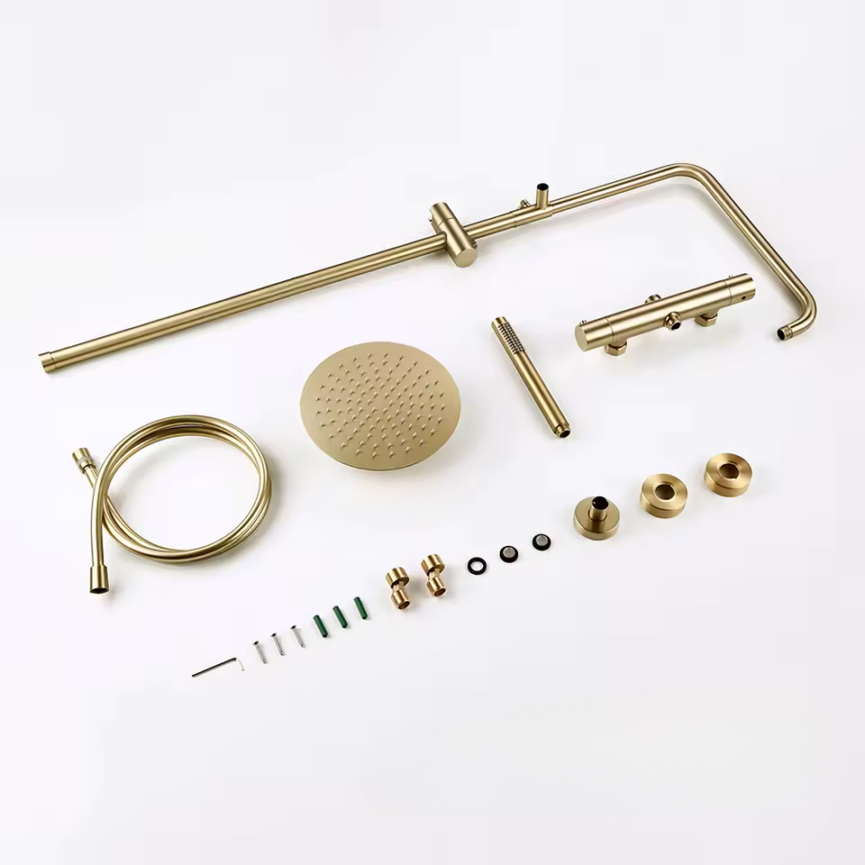 Colonne de douche thermostatique doree
