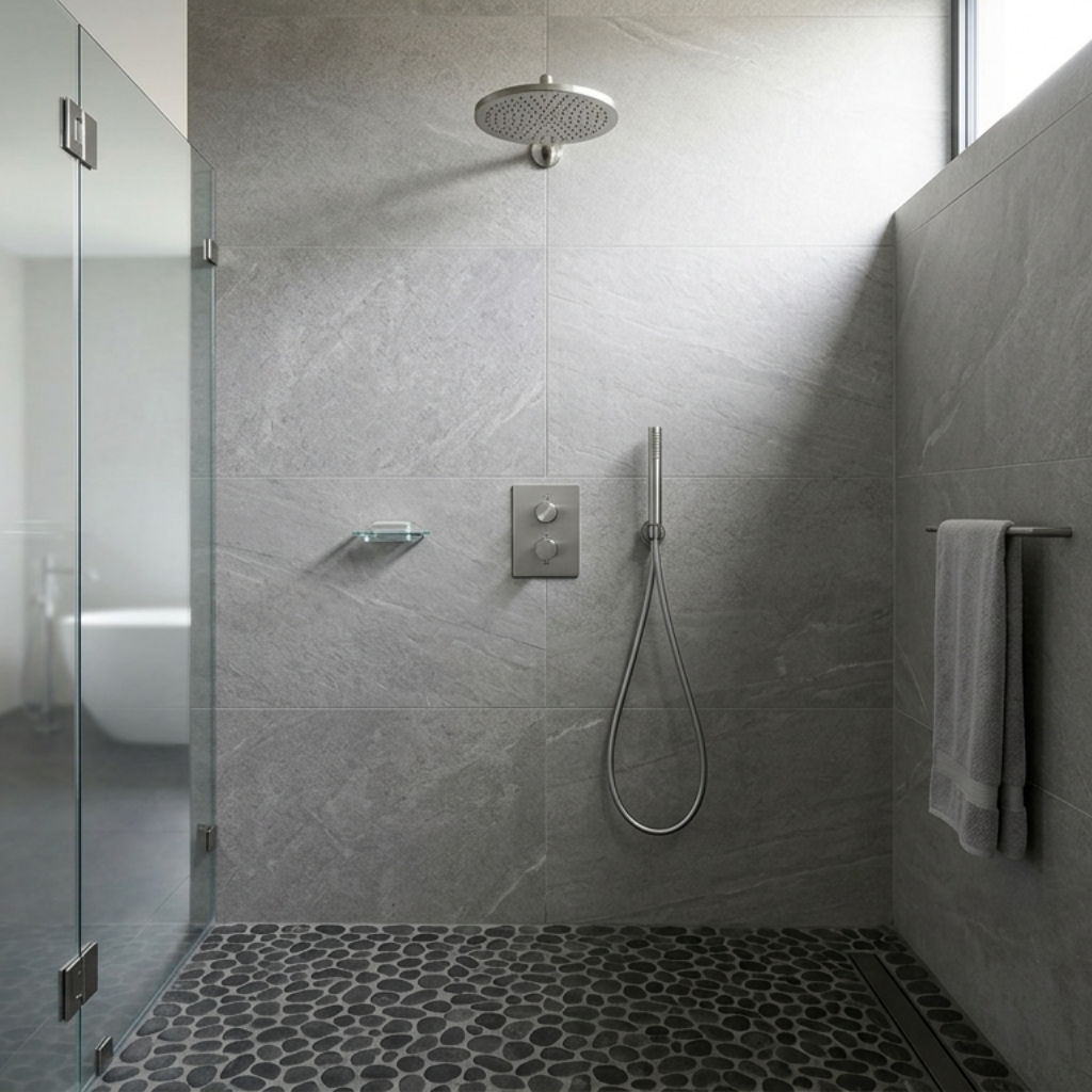 Colonne de douche encastrable chromée - mitigeur double commande