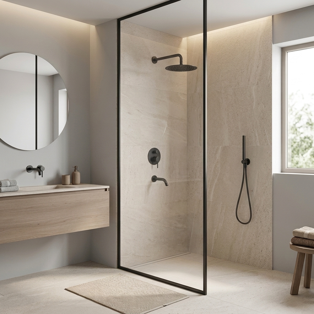 Colonne de douche encastrable noire mat
