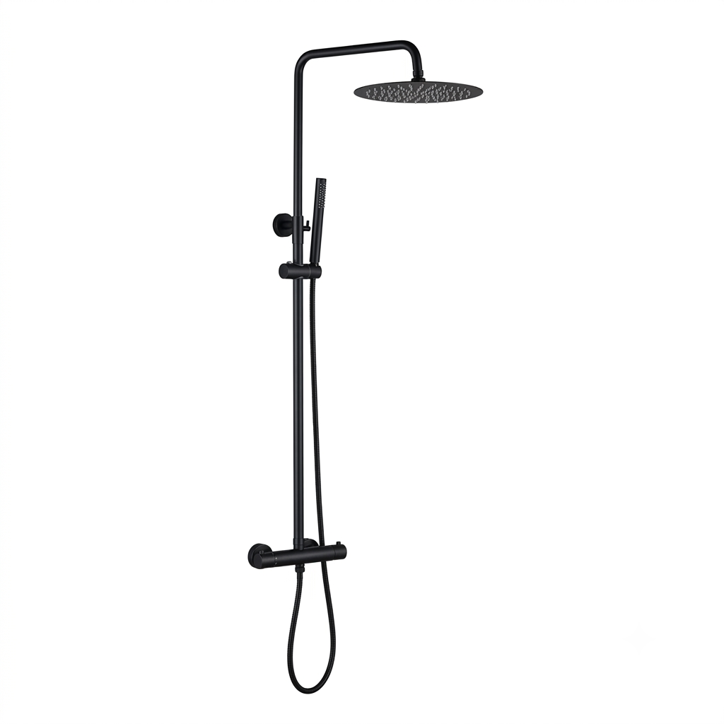 Colonne de douche thermostatique noire mat