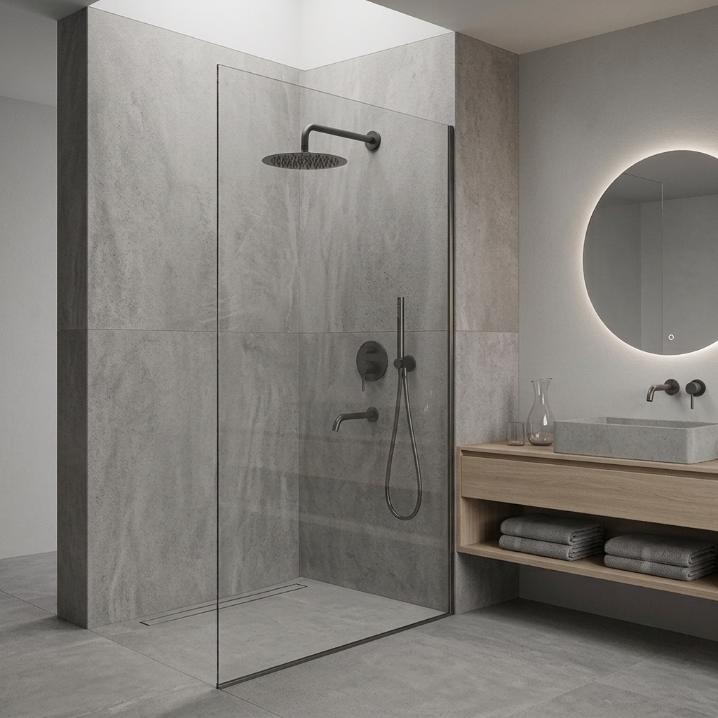 Colonne de douche encastrable ronde - Gris graphite