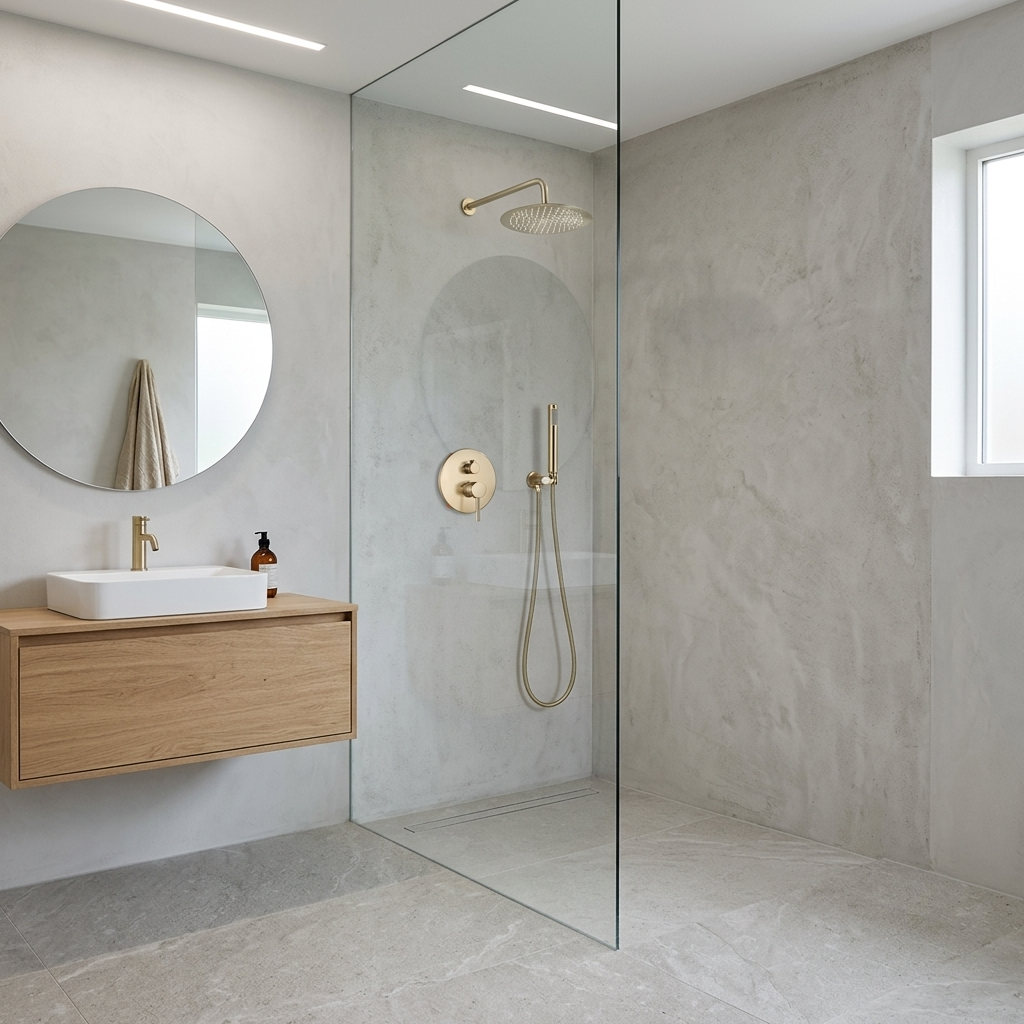 Colonne de douche encastrable doree - Acier inoxydable