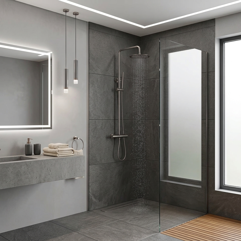 Colonne de douche thermostatique chromee