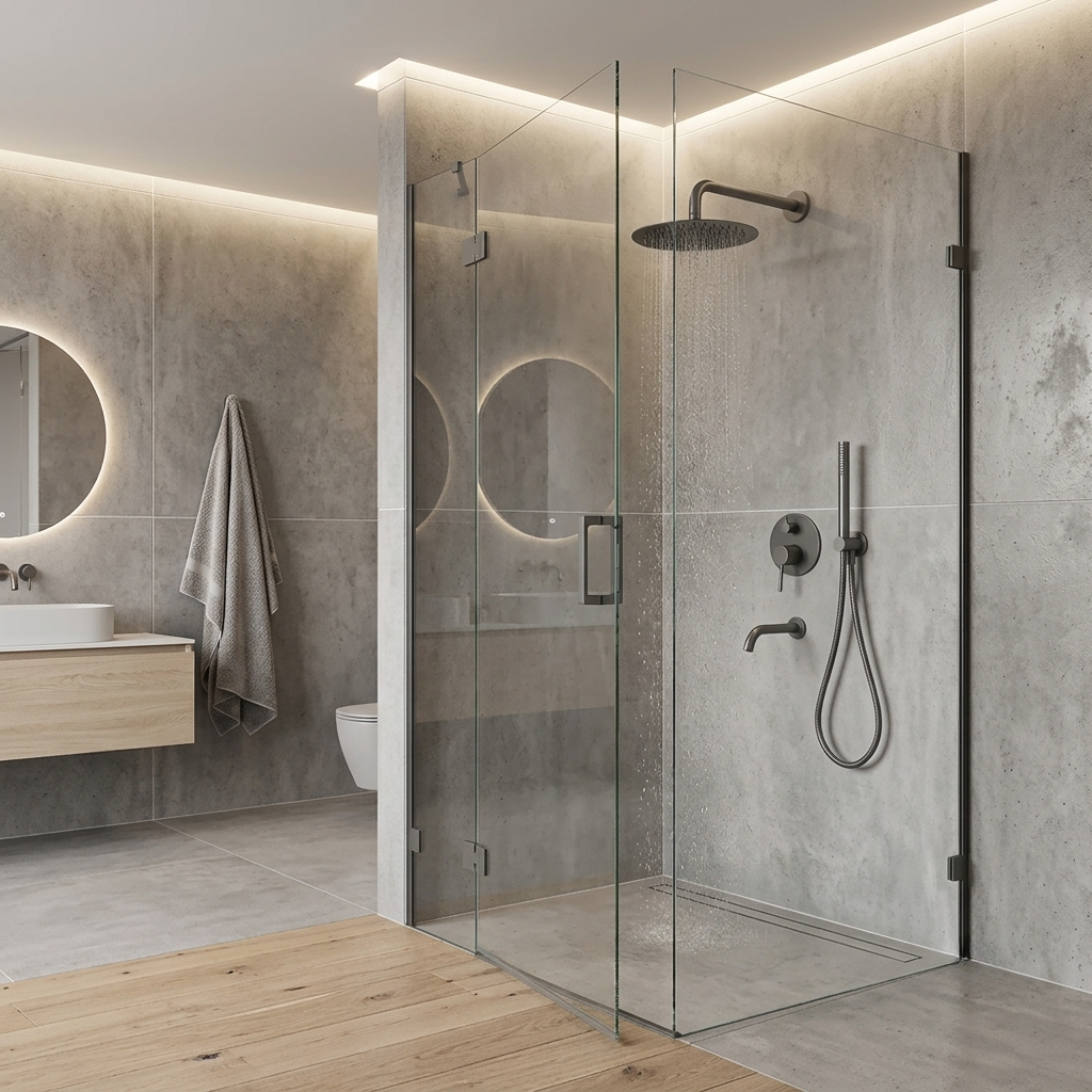 Colonne de douche encastrable ronde - Gris graphite