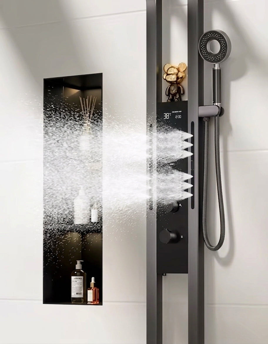 Colonne de douche hydromassante grise - PLUS